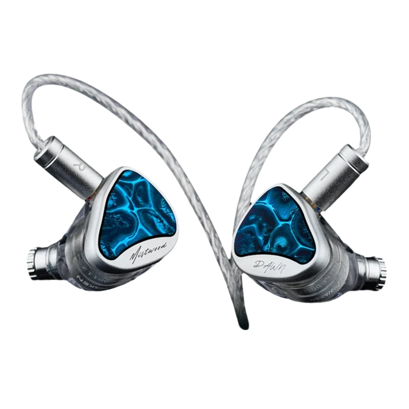 INAWAKEN Dawn Mistwood In-Ear Monitor avec transducteur à diaphragme diamant-or de 11,2 mm et cavité ergonomique imprimée en 3D