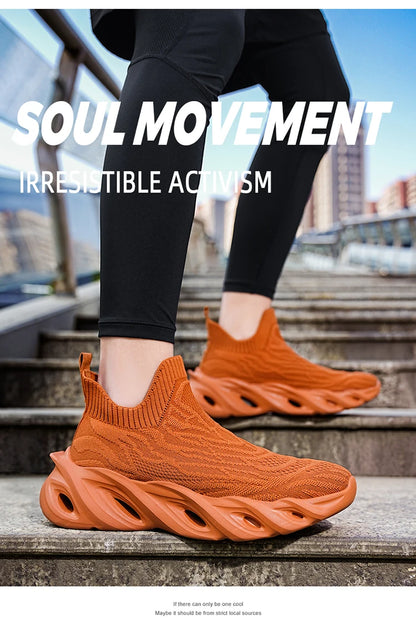 Classic Fashion Yellow Men's Running Shoes Comfort Socks Shoes Trainers Men Unisex Athletic Shoes Big Size 46 Zapatillas Hombre