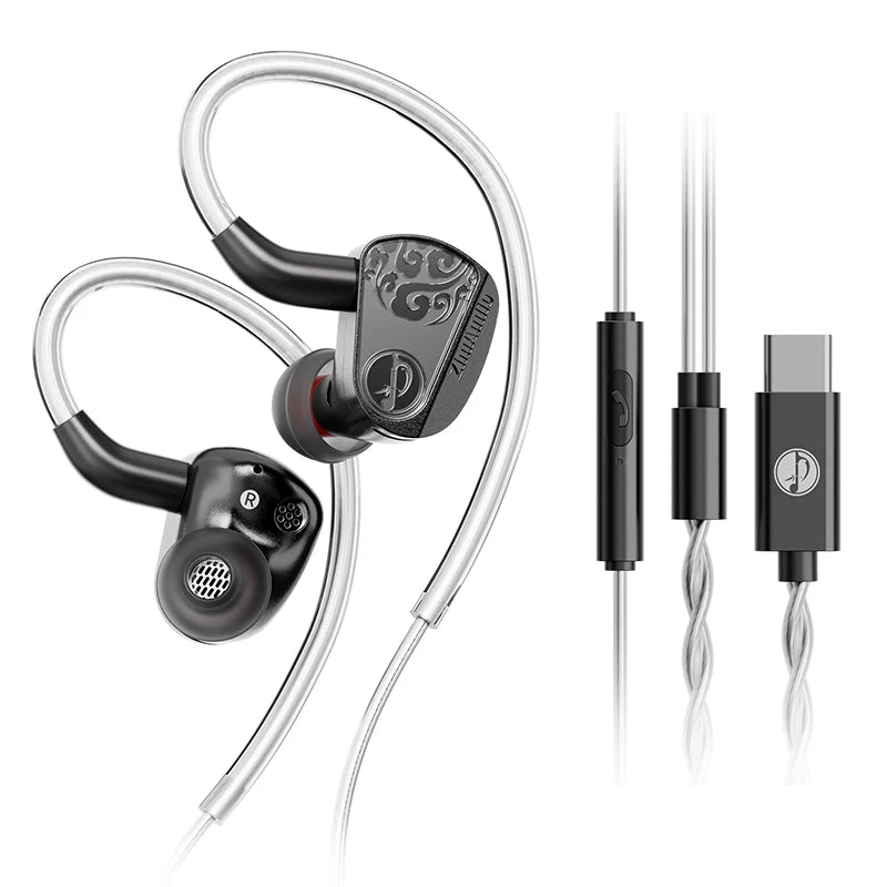 Zhulinniao JingHong Z3 2025 High-Fidelity In-Ear HiFi Earphones Dual Dynamic Drivers Metal Music Monitor Customizable Audio