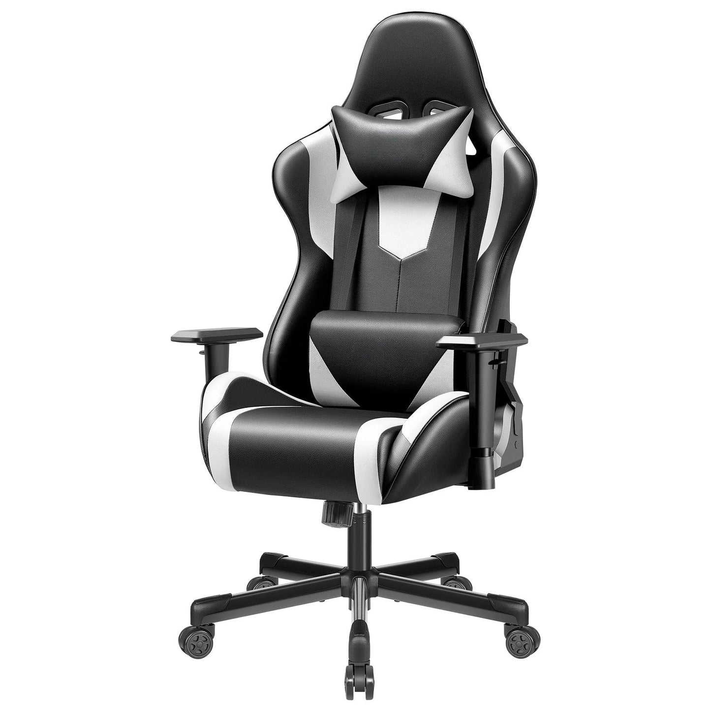 Gaming Chair, Ergonomic Game Chair, Multi-Level Adjustable, Swivel Home Office Chair, Black & White