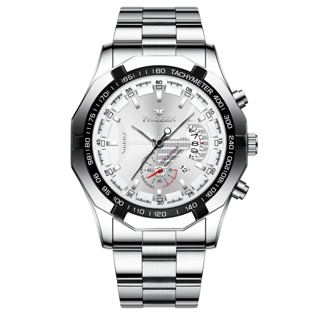 Reloj de pulsera para hombre, de estilo militar, informal o deportivo, de cuarzo, de una marca prestigiosa, totalmente de acero, resistente al agua