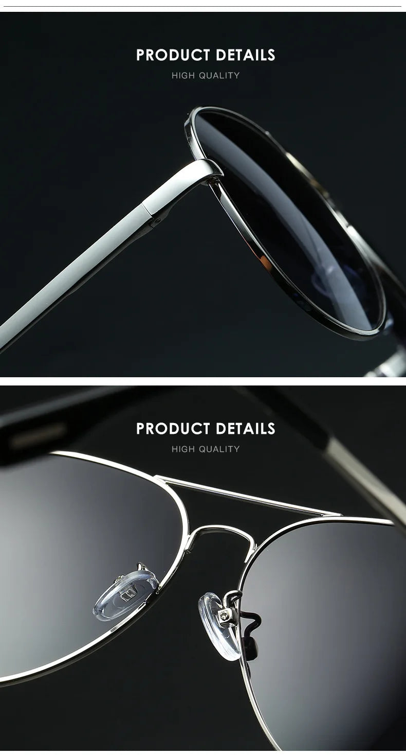 LIOUMO Hochwertige Piloten-Sonnenbrille für Herren, polarisierte Autofahrerbrille für Damen, modische Pilotenbrille, blendfreie Sonnenbrille für Herren