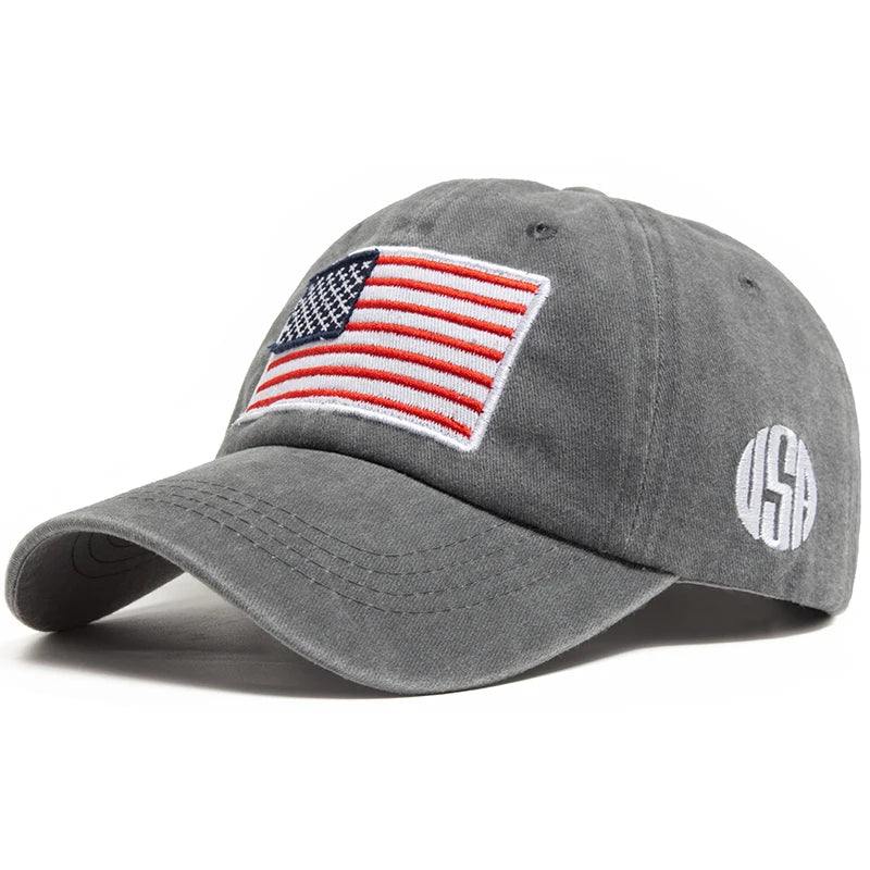 USA-Flagge Herren-Baseballkappe Retro-Stickerei Gewaschene Baumwolle Dad Hats Mode Damen Hip-Hop-Kappen Sommer Outdoor-Sonnenvisier-Hut