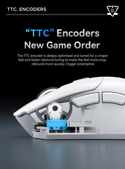 Attack Shark R1 Wireless Mouse for Gaming 1000 Hz PAW3311 Sensor,Rechargeable,Bluetooth Tri-mode,Ergonomic