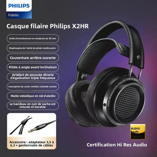 Original Philips X2HR Fidelio HiFi Stereo Head-mounted Headphones Comfort Music Wired Headset Computer Monitor Gaming Earphones