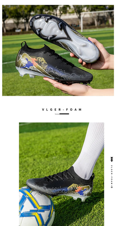 New Men Soccer Shoes FG Non-Slip Long Spikes Football Boots Soccer Cleats Training Shoes Match Ultralight Outdoor Drop Shipping