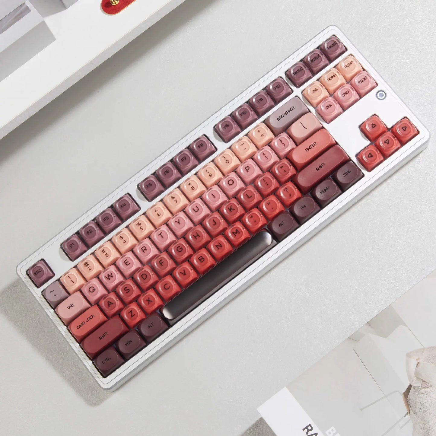 HOA Two-color Semi Matte Lipstick Keycap Kit with 130 Keycaps Compatible with 61/75/87/104/108 Mechanical Keyboards
