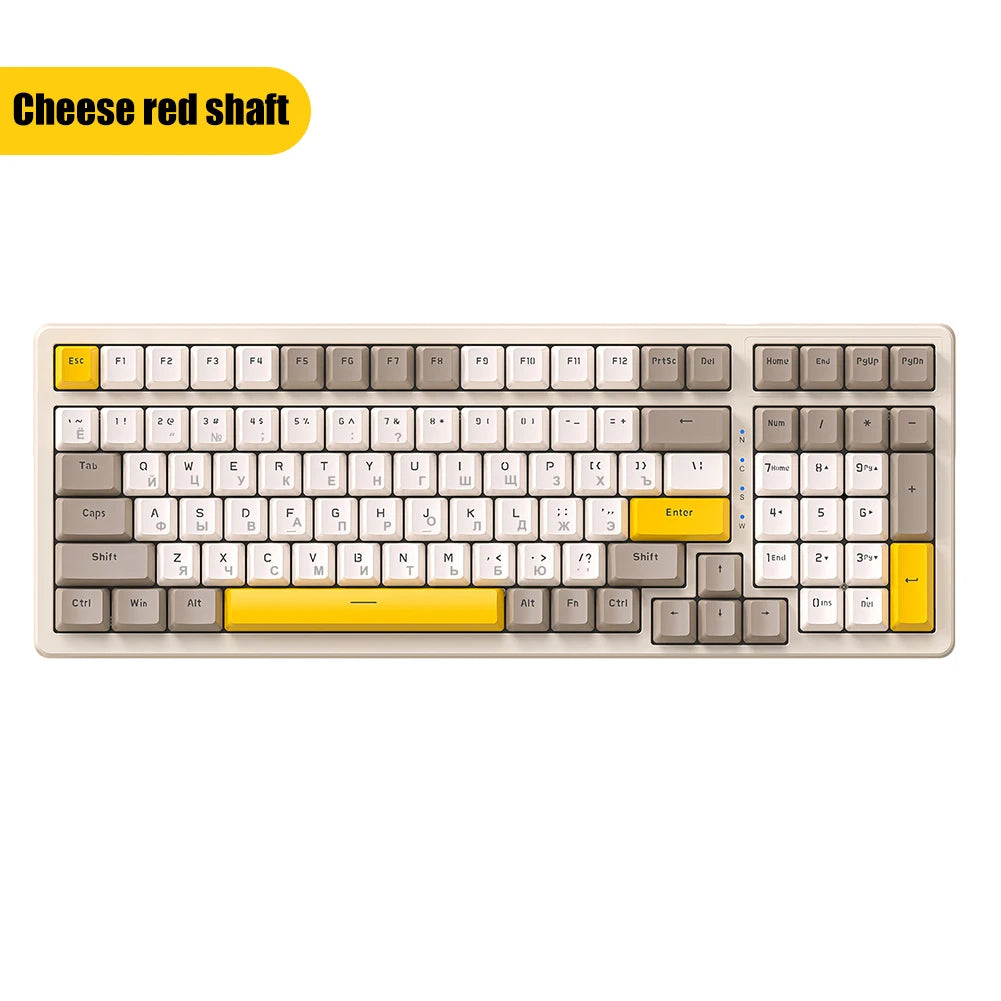 K3 MAX Mechanical Keyboard Hotswap Red/Green Shaft Gamer Keyboard USB Wired RGB Backlight 100 Keys Russian for Computer Laptop