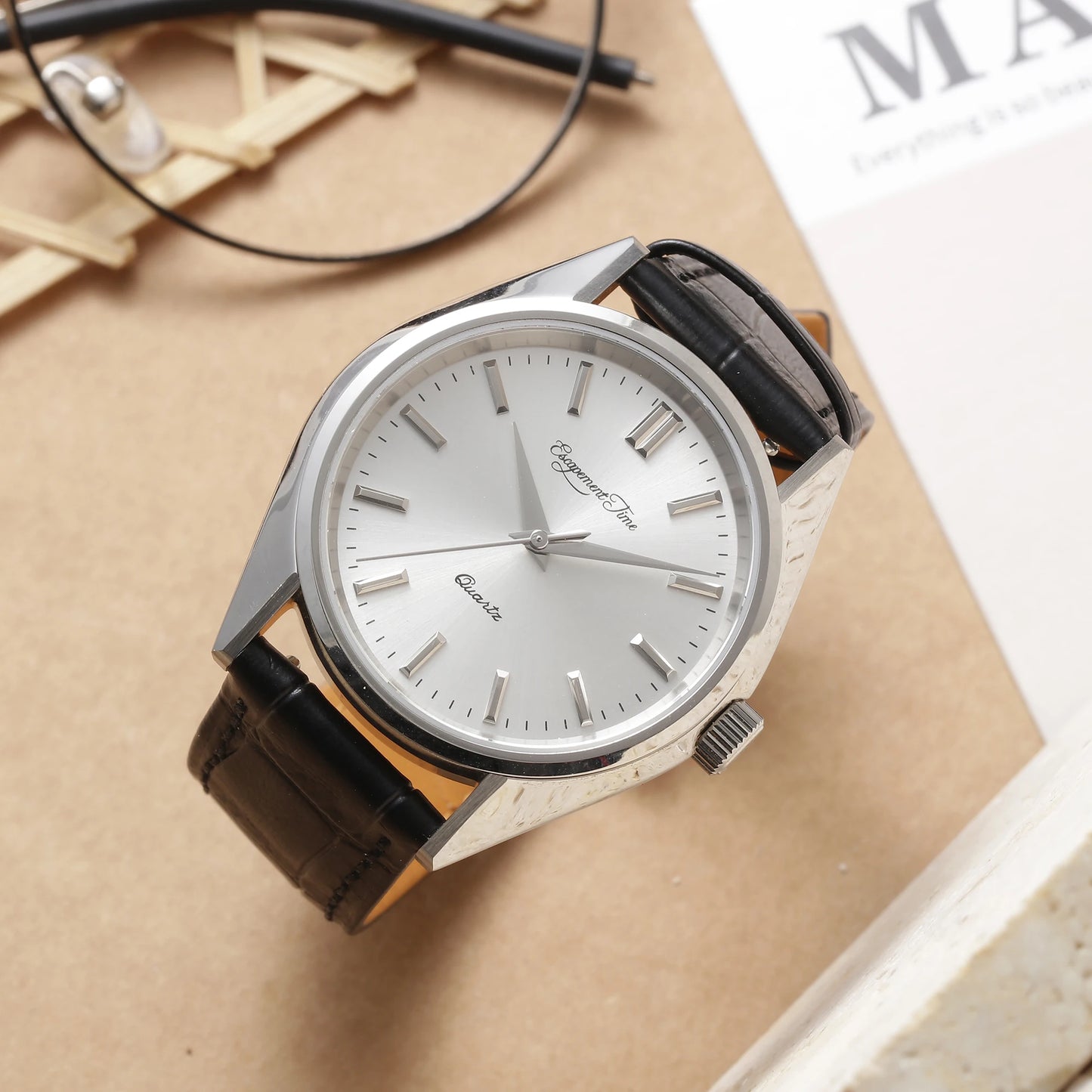 【Escapement time】Quartz Watch 40mm Case VH31  Heat Treatment Hand