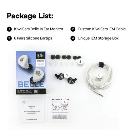 Linsoul Kiwi Ears Belle 10mm DLC Dynamic Driver IEM Hifi Earphones with Precision Meets Exciting Sound Signature