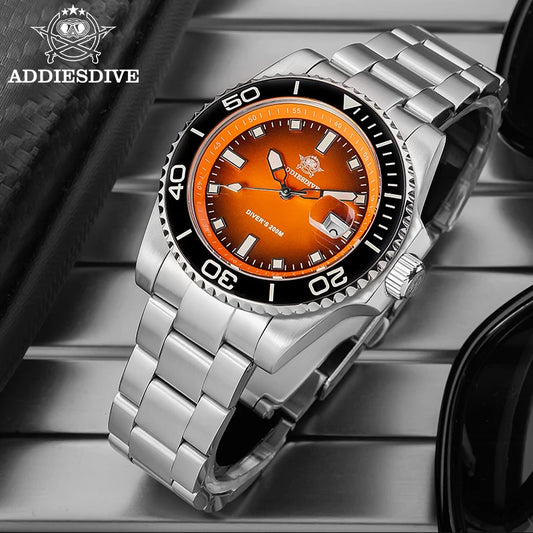 ADDIESDIVE AD2089 NEW Sports Watches Men's 41mm Quartz Watch Colorful Rotatable Bezel BWG9 Luminous 200m Waterproof Diving Watch