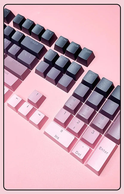 Black Pink Gradient Keycaps For Cherry MX Switch Mechanical Keyboard OEM Profile PBT Keycap Backlit RGB Gamer ISO Layout Key Cap