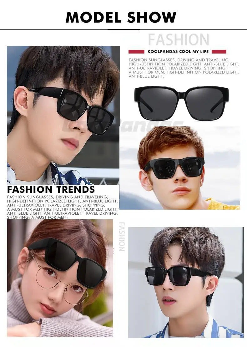 Fit Over myopia glasses cover Sunglasse Polarized Men Women UV400 Goggles Outdoor Travel Driving Anti-Glare Cover Sun Glasses
