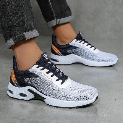 Scarpe da uomo, scarpe casual da uomo, mesh traspirante, ammortizzate ad aria, suola morbida, scarpe sportive alla moda color block