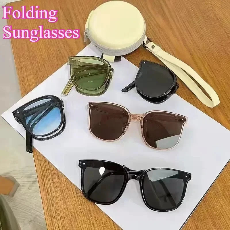 2025 New Foldable Sunglasses Portable Sunscreen UV400 Women Sunglasses Trendy Outdoor Ultra Weight Driving Glasses