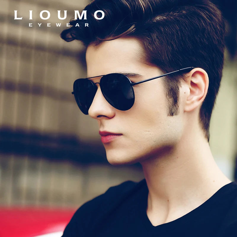 LIOUMO Hochwertige Piloten-Sonnenbrille für Herren, polarisierte Autofahrerbrille für Damen, modische Pilotenbrille, blendfreie Sonnenbrille für Herren