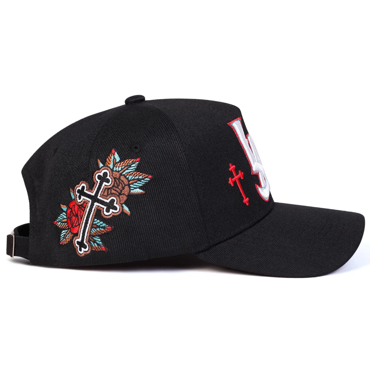 Unisex LA Letter Cross Embroidery Baseball Caps Spring and Autumn Outdoor Adjustable Casual Hats Sunscreen Hat Sports Cap