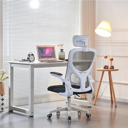 Chaise de Bureau Ergonomique et Confortable pour Étudiant, Tabouret à Dossier pour Gamer