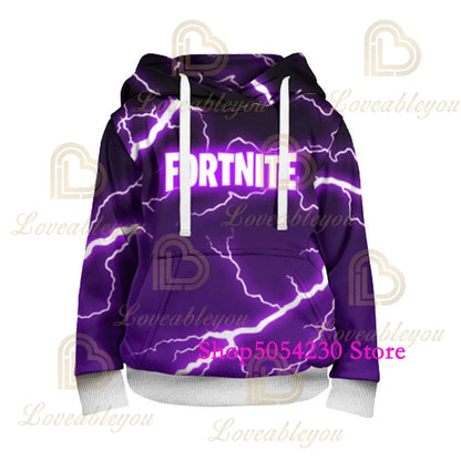 Felpa con cappuccio Fortnite con lama stampato in 3D, stile Battle Royale cartoon, per uomo e donna, felpa da eroe del gioco per adolescenti