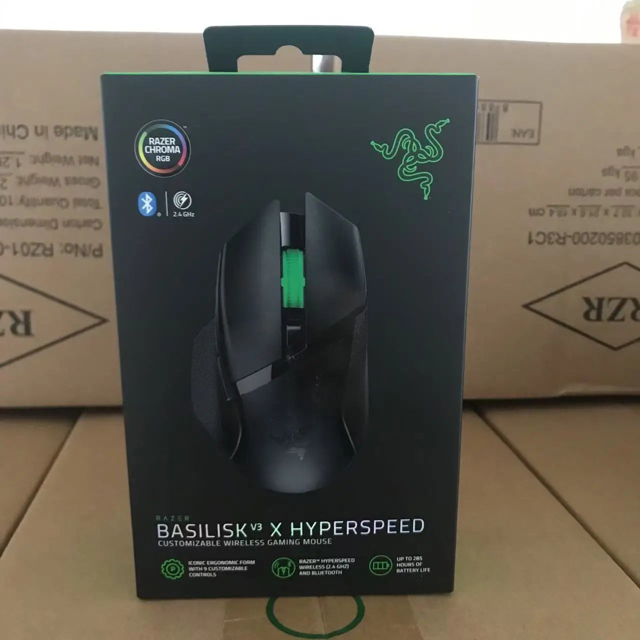Original Razer Basilisk V3 X HyperSpeed Wireless Gaming Mouse 18K Optical Sensor Chroma RGB  2.4 GHz & BluetoothWireless Mice