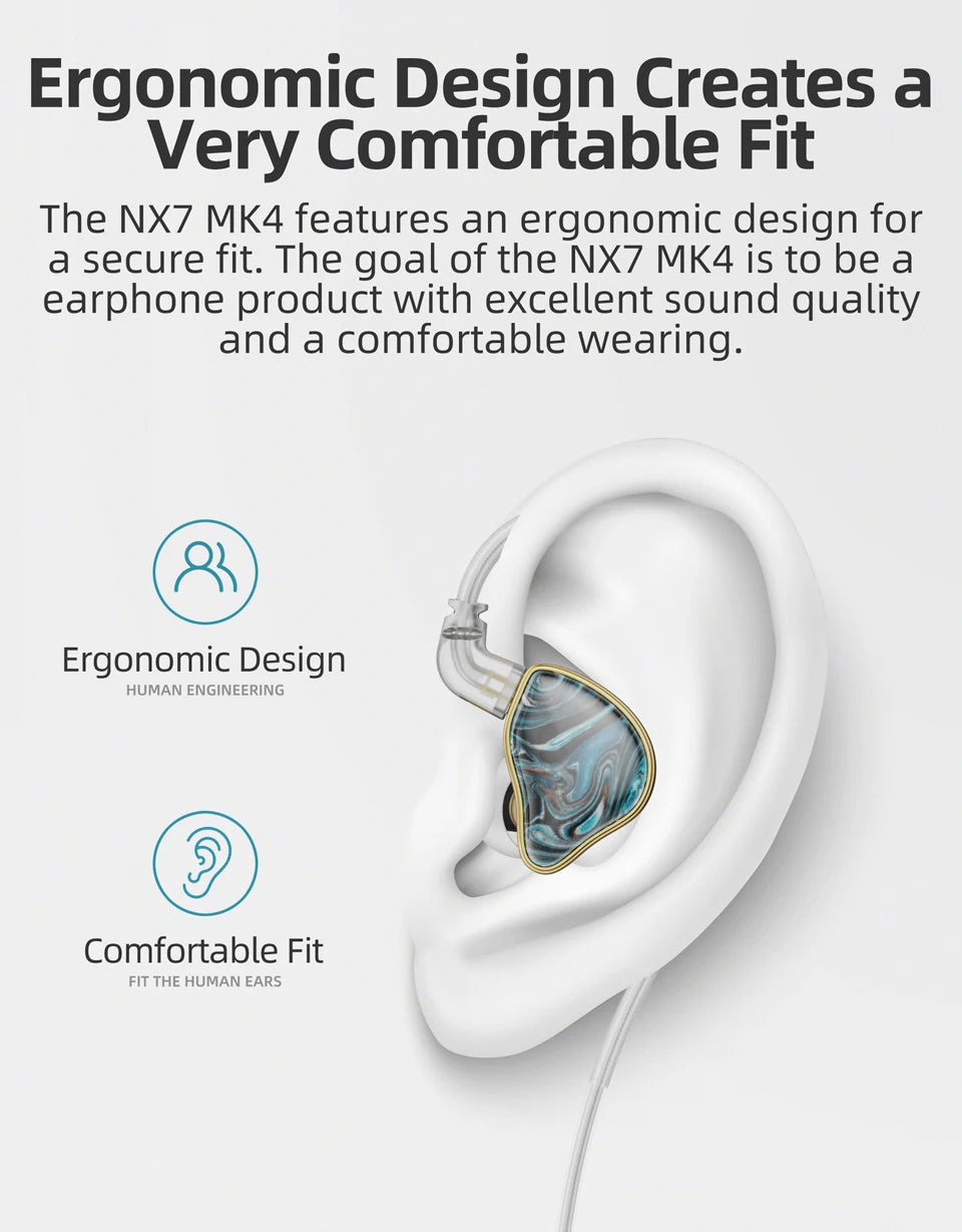 NICEHCK NX7MK4 MK4 Stabilized Wood HIFI Earbud 7 Driver Units Hybrid Audiophile Earphone With Replaceable Tuning Filters IEM MK3