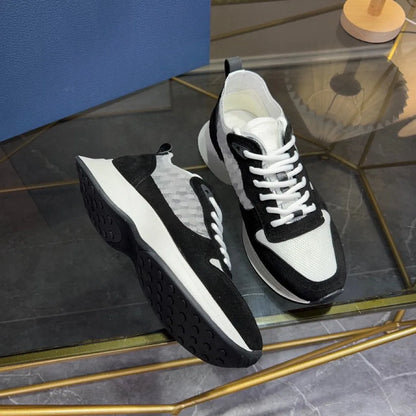 Low-Top Casual Men's Sneakers Fashionable Sport Shoes Comfortable Walking Shoes Men's Footwear Breathable Leather Upper