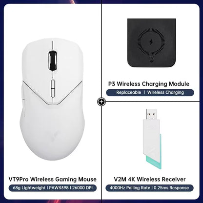 Rapoo VT9PRO PAW3398 Wireless Gaming Mouse 68g Wired Programmable Ergonomic Mice 26000DPI Type C Rechargeable Pc Gamer Accessory