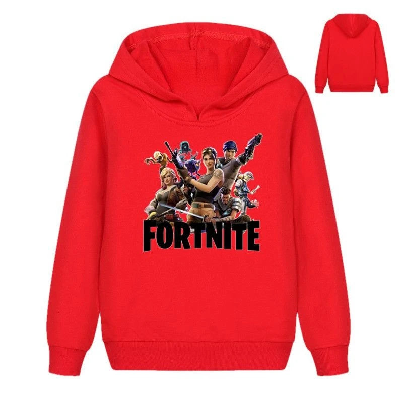 Sudaderas infantiles con estampado de Fortnite, estilo cartoon, cómodas y holgadas, con manga larga, para otoño e invierno
