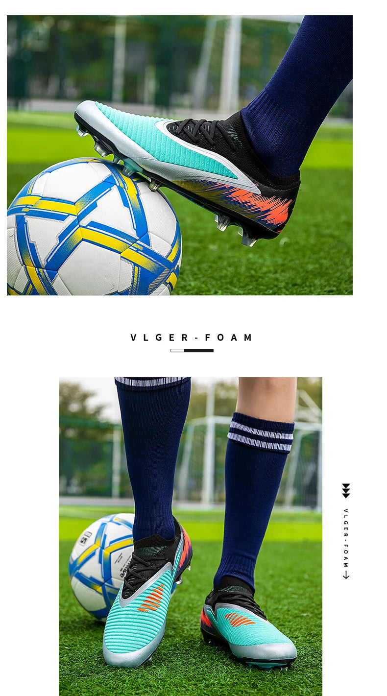 New Men Football Boots Training Ultralight Outdoor Drop Shipping Soccer Shoes Cleats Shoes Soccer Long Spikes FG Non-Slip