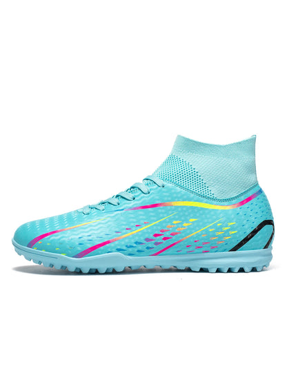 Chaussures de football TF professionnelles pour hommes, femmes et enfants, en PU + tissu respirant, semelle en caoutchouc résistante à l'usure