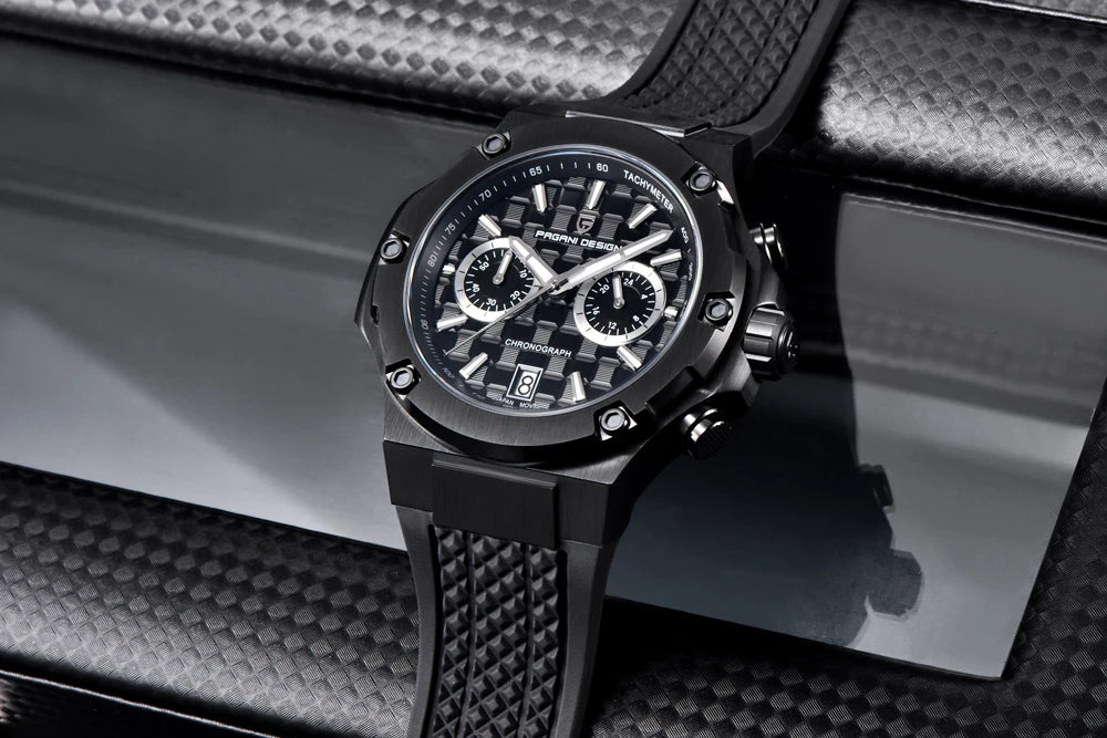 Relojes de cuarzo para hombre PAGANI DESIGN: cronógrafo deportivo de lujo, hermético, con agujas luminiscentes y cristal de zafiro con tratamiento antirreflectante