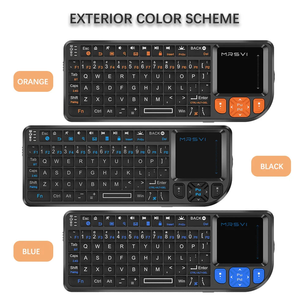 MRSVI Mini Bluetooth Keyboard A8 PLUS,Backlit 2.4GHz Wireless Keyboard with Touchpad for Android TV Box,Mac,Laptop,Windows