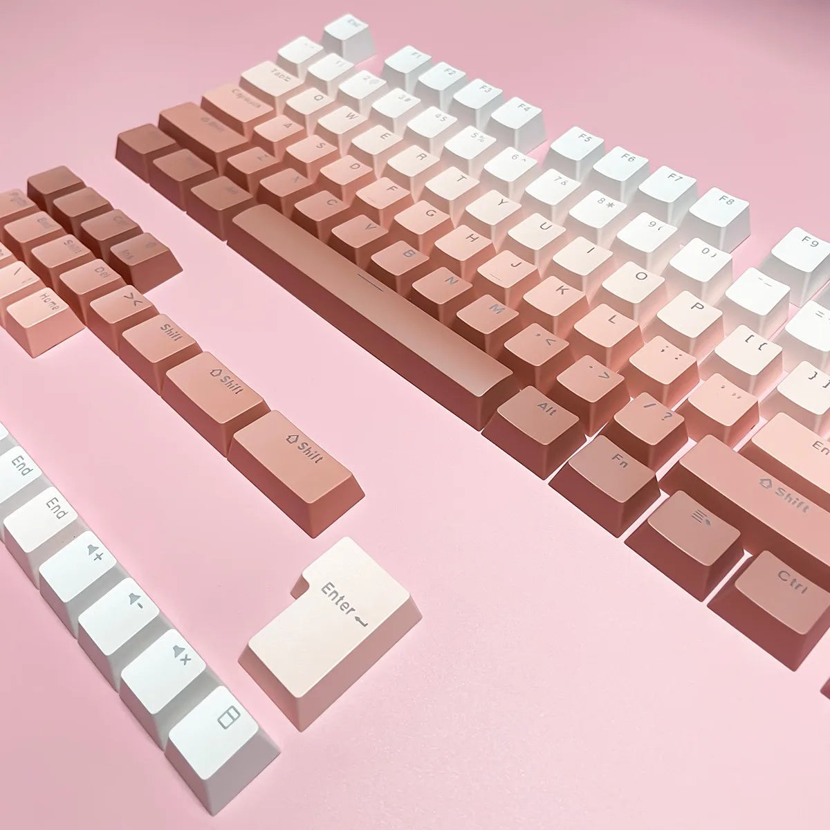 Black Pink Gradient Keycaps For Cherry MX Switch Mechanical Keyboard OEM Profile PBT Keycap Backlit RGB Gamer ISO Layout Key Cap