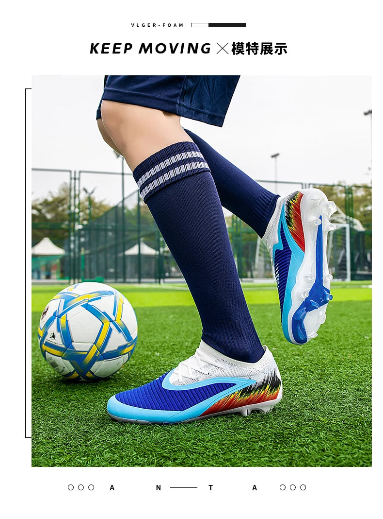New Men Football Boots Training Ultralight Outdoor Drop Shipping Soccer Shoes Cleats Shoes Soccer Long Spikes FG Non-Slip
