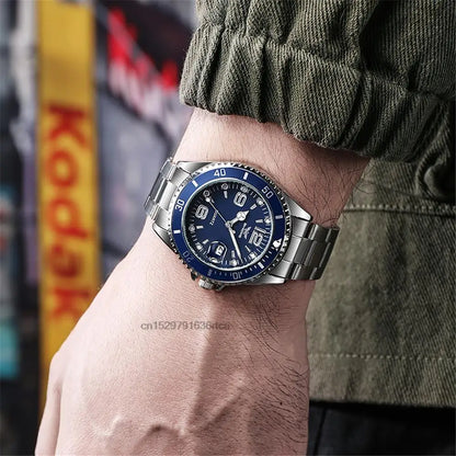Relojes de lujo para hombre de acero inoxidable – Reloj de cuarzo con indicador de fecha, estilo profesional y deportivo, a la última
