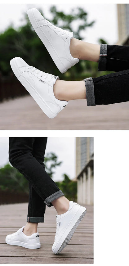 Men's Casual Skateboarding Shoes White Shoes Outdoors Leisure Sneakers Breathable Walking Shoes Flat Shoes Chaussure Homme 39-48