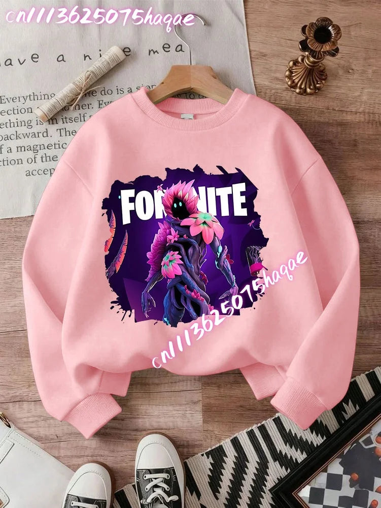 2026 Детски суитшърти с качулка Fortnites, аниме Fortress Night, пролетно-есенни худита за игра, спортно облекло за деца, подарък
