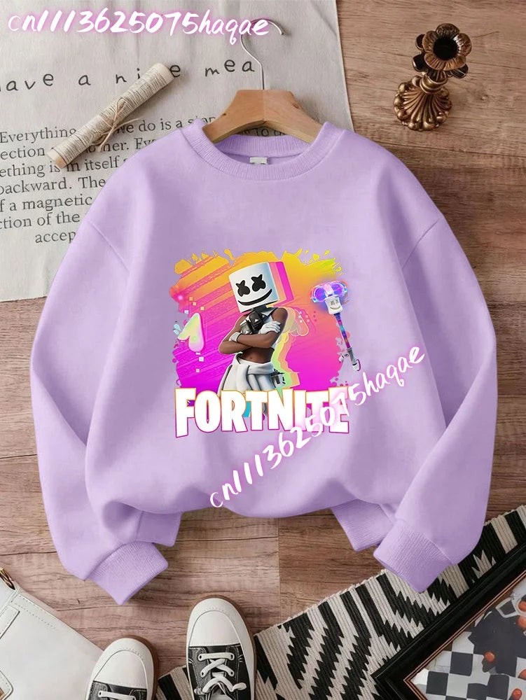2026 Детски суитшърти с качулка Fortnites, аниме Fortress Night, пролетно-есенни худита за игра, спортно облекло за деца, подарък