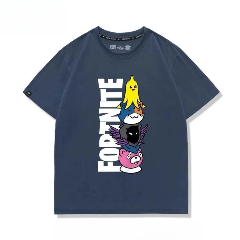 New Fortnite short-sleeved creative high-value cartoon cartoon cool printed men's and women's breathable sweat-absorbent T-shirt
