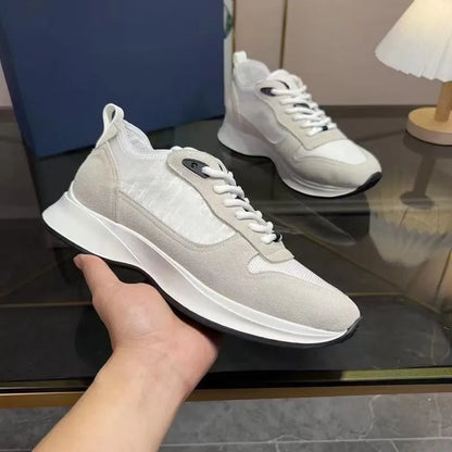 Low-Top Casual Men's Sneakers Fashionable Sport Shoes Comfortable Walking Shoes Men's Footwear Breathable Leather Upper