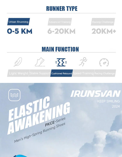 IRUNSVAN 2026 Original Air Cushion Running Shoes Fitness Jump Exercise Breathable Sports Shoes Men's Walking Shoes