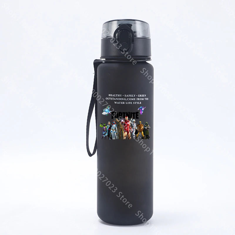 Borraccia sportiva Fortnites 650ML kawaii motivazionale, a prova di perdite, portatile e riutilizzabile, per outdoor, viaggi e palestra, nuovo regalo carino