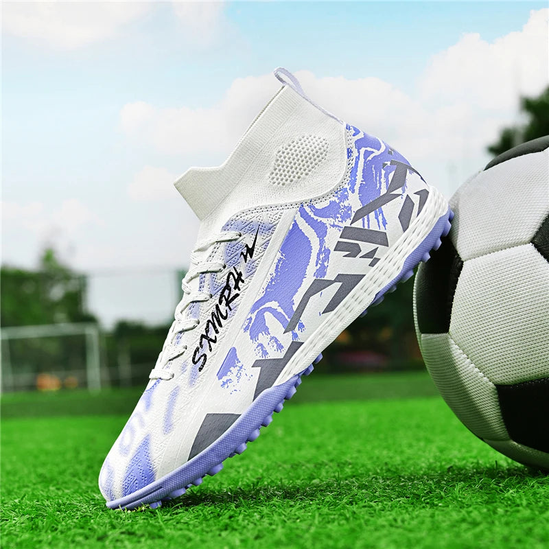 Double Star hoge TF-turfvoetbalschoenen voor heren, jeugd- en studenteditie, volwassenen en kinderen, professionele wedstrijd- en trainingsschoenen voor voetbal S