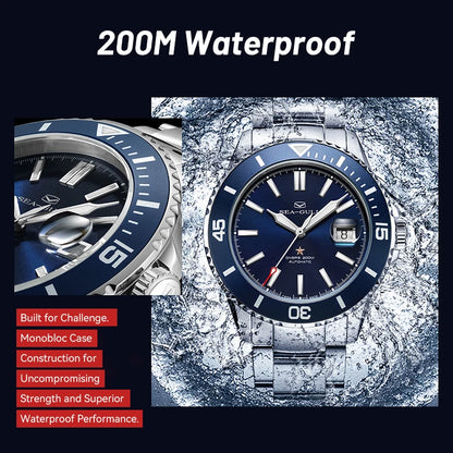Seagull relogio masculino Men Watch 200m Diving Business Waterproof Fashion Automatic Mechanical Watch Ocean Series 816.32.1523