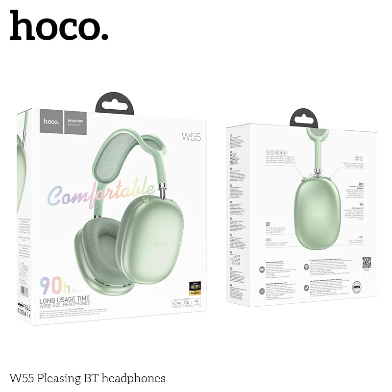 HOCO W55 sur l'oreille Bluetooth écouteur sans fil musique casque micro HiFi Audio casques stéréo son Sport écouteurs 40MM AUX TF