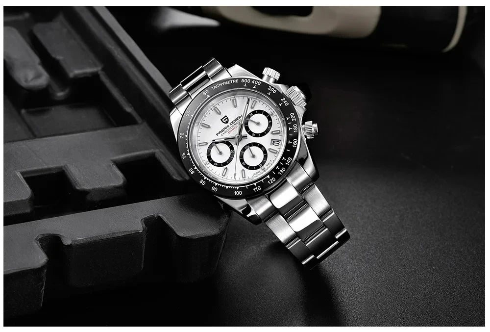 Reloj cronógrafo para hombre PAGANI DESIGN: reloj de pulsera de cuarzo de lujo, luminiscente y resistente al agua.