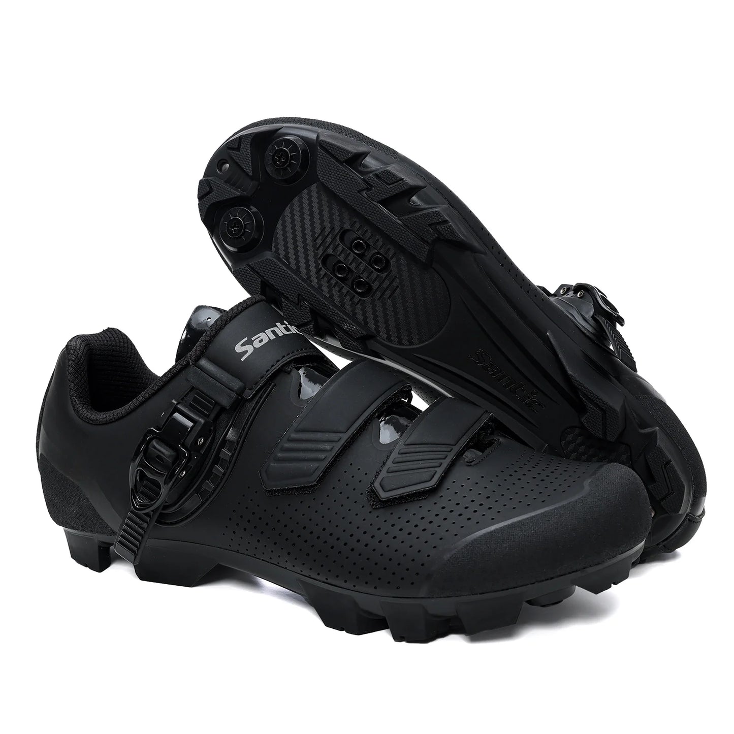 Santic Mountain Bike Lock Shoes for Men SPD Locking Shoes MTB Bike Accessories Breathable Self-Locking Unisex Cycling Sneakers
