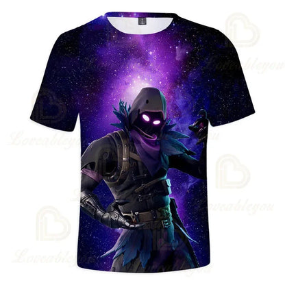 Fortnite T-Shirt für Jungen – Kinderoberteil für den Sommer, Kinderkleidung mit lustiger 3D-Battle-Royale-Game-Grafik, T-Shirt für Kleinkinder und Mädchen