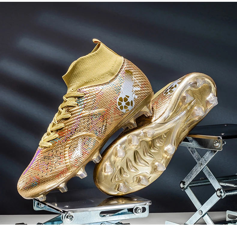 New Men Football Boots Training Soccer Shoes Breathable Grass Cleats Match Long Spikes Indoor Sneakers Ultralight Drop Shipping