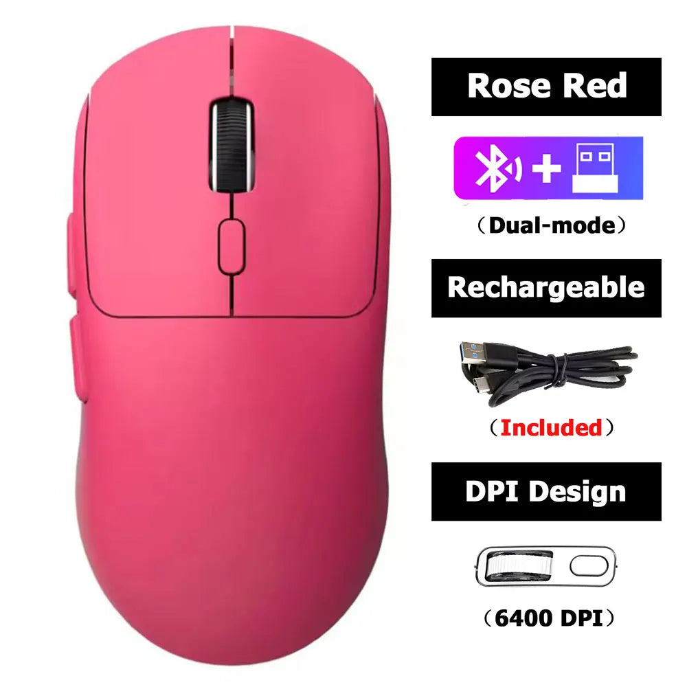 Silent Wireless Mouse 4 Colors Rechargeable Ergonomic Gaming Mice Dual-Mode Bluetooth Computer Gamer Mouse for ipad Office PC